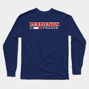 Perpignan France Retro Long Sleeve T-Shirt